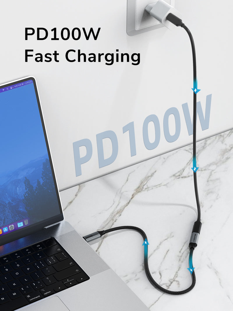CABLETIME PD100W Fast Charging 3.1 Gen 2 USB-C Male to USB-C Female Extension Cable 