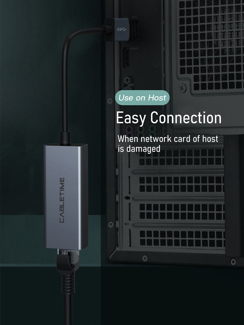 Adaptador Ethernet USB 2.0 para Rj45 Max 100 Mbps
