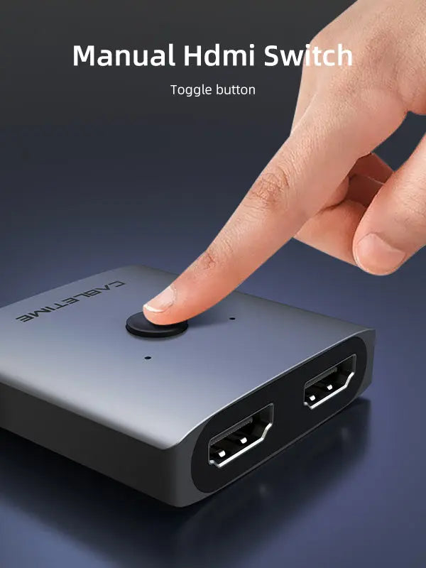 CABLETIME 4K 60Hz HDMI 2.0 Switch 2 Out with Manual HDMI Switch
