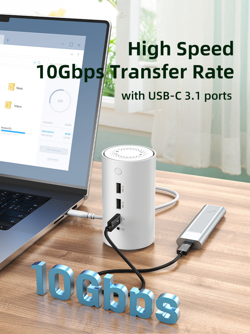 Usbc Transfer Rates 10 IN 1 USBC Docking Station with Negative Ion Air – CABLETIME