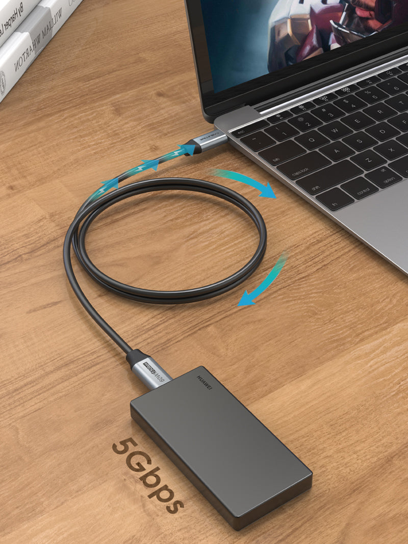 CABLETIME USB C to USB C 60w Cable transfer speed up to 5Gbps