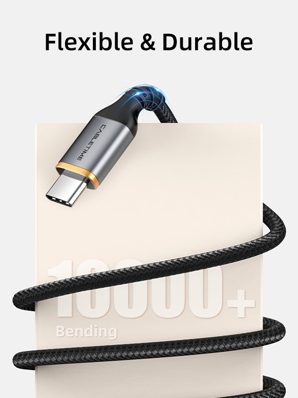 CABLETIME 3A USB A to USB C Charging Cable over 10000+ bending life