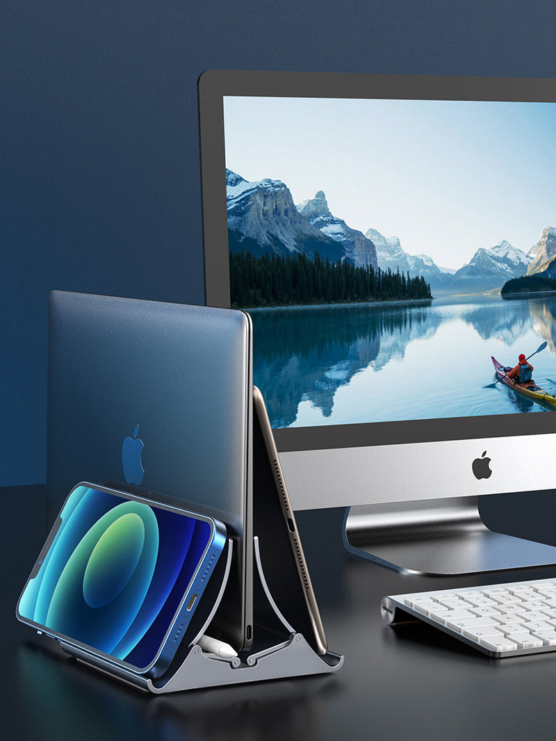 Vertical Laptop Stand for Desk Auto Gravity Locking Holder - CABLETIME