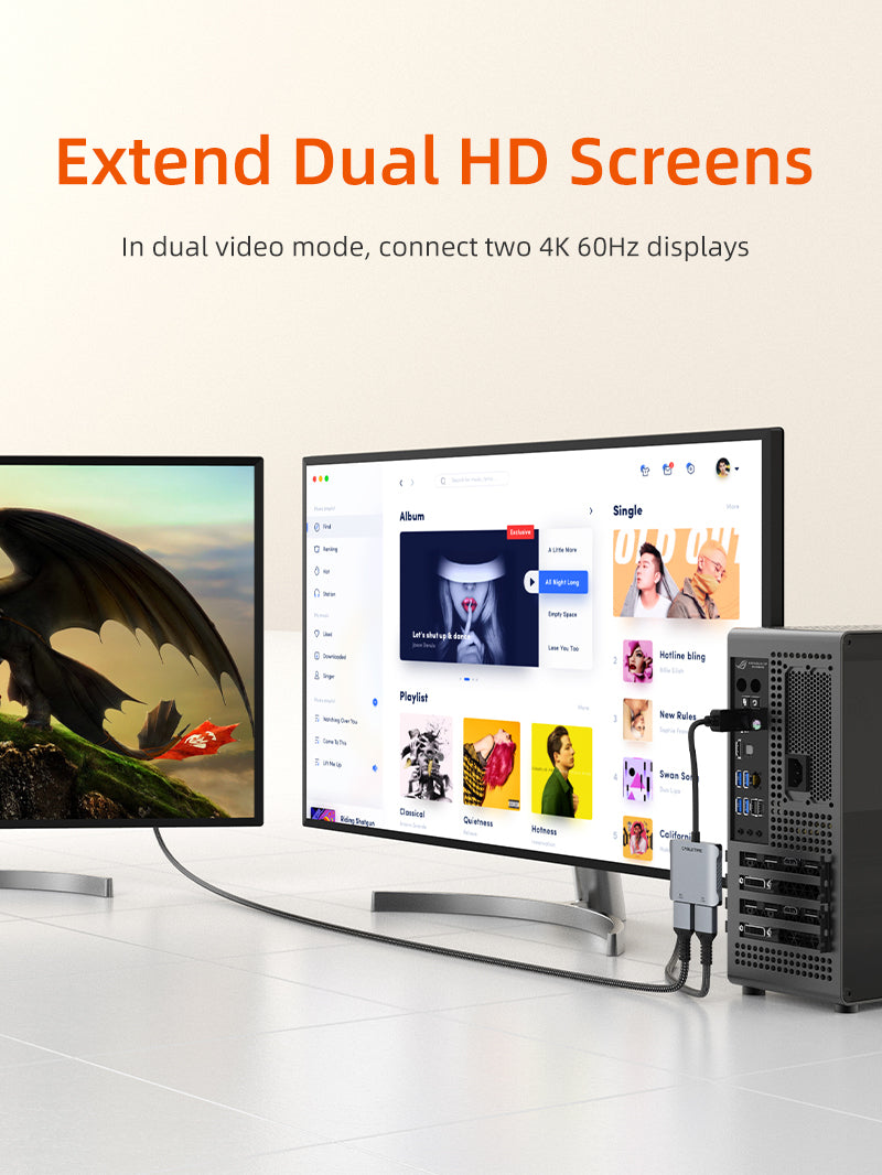 CABLETIME DisplayPort to Dual HDMI Adapter, Dual 4K@60Hz & 8K@30Hz, MST | CT-DM2H8K-AG feature 4