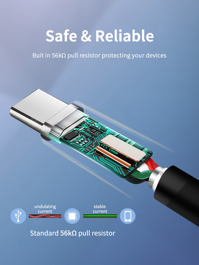 CABLETIME Bulk Fast Charge USB C to USB A 3.0 Cable with Buit in 56kQ pull resistor protecting your devices