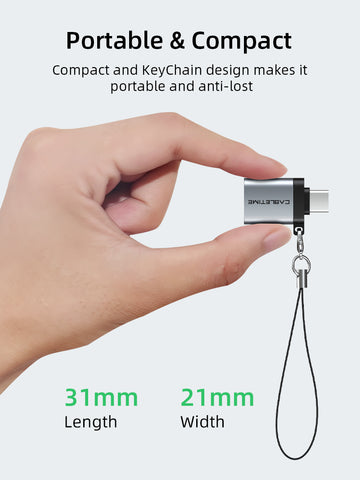 CABLETIME USB Type C Male to USB 3.0 Female OTG Adapter with KeyChain design
