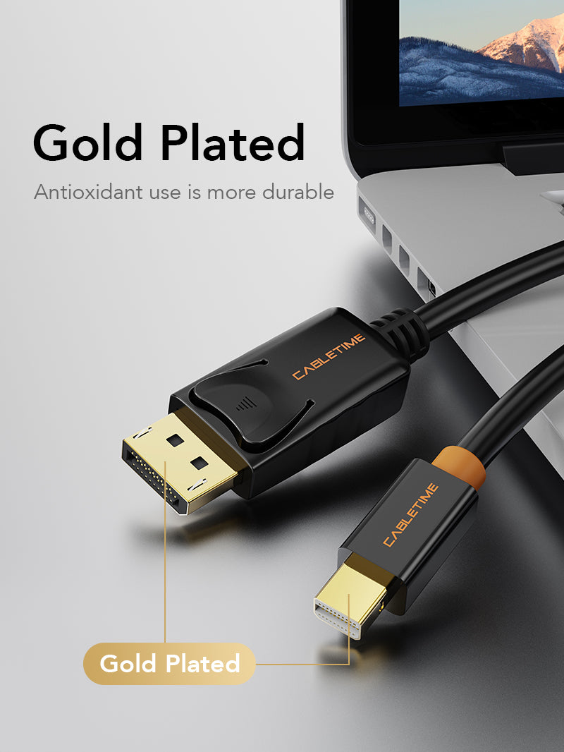 Mini DisplayPort to DisplayPort Cable 4K 60Hz for PC & Mac 