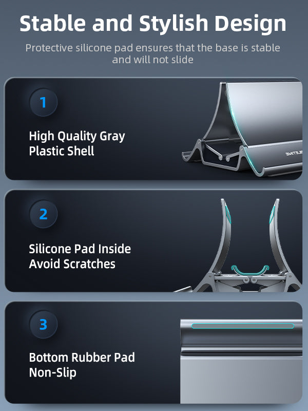Stable and Stylish Design CABLETIME Vertical Adjustable Laptop Stand Holder For Macbooks 