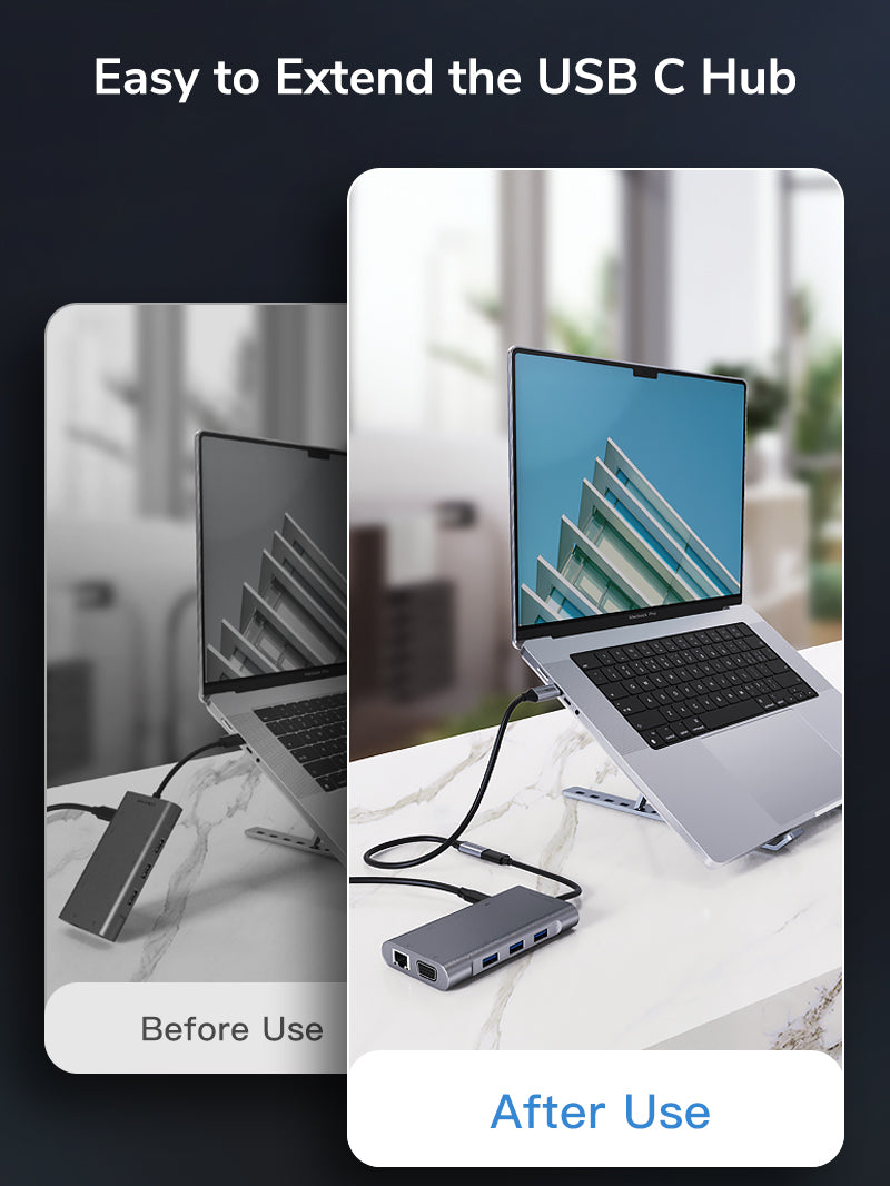 CABLETIME 3.1 Gen 2 USB-C Male to USB-C Female Extension Cable ,  Easy to Extend the USB C Hub