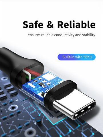 Grosir Kabel Pengisi Daya USB A 2.0 ke USB C 3A untuk Samsung Galaxy