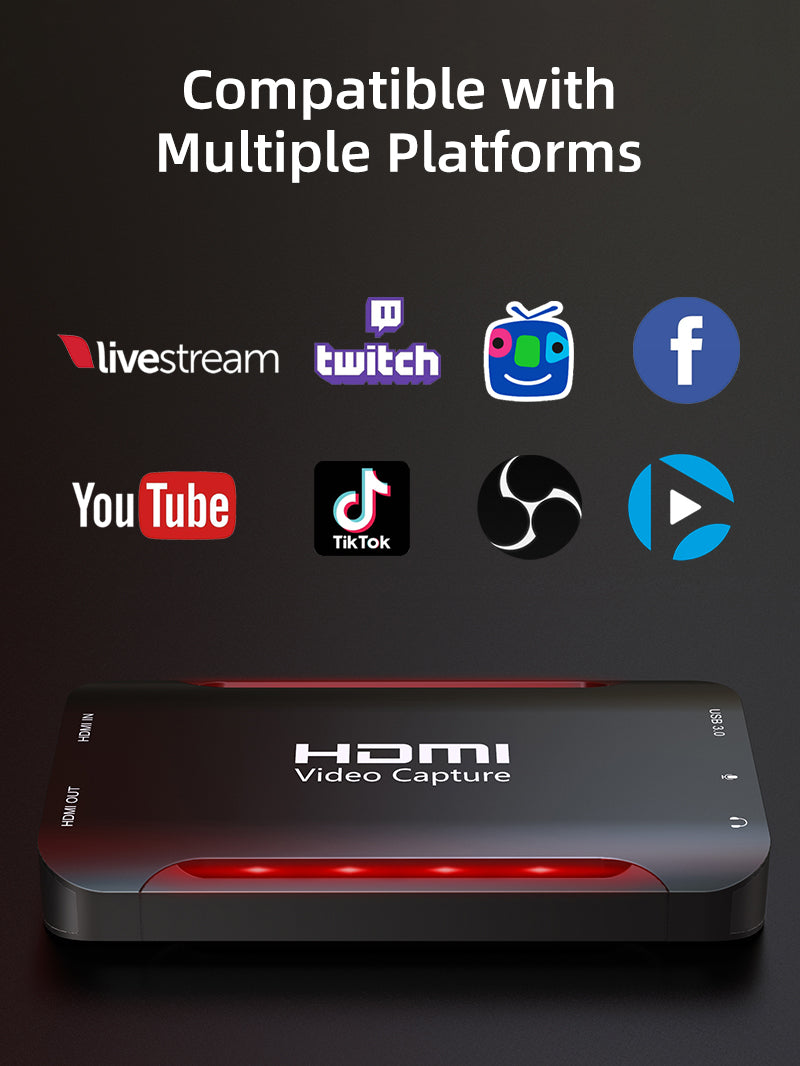 CABLETIME 4K Ultra HDMI Video Capture Card Device Compatible with Multiple Platforms 