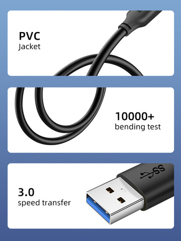 CABLETIME USB 3.0 Type A Male to Type A Male Cable with PVC Jacket