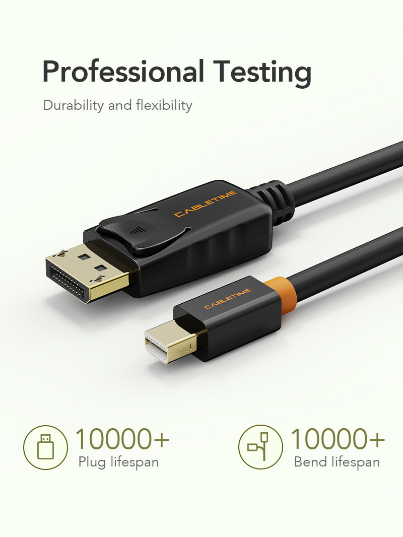 Mini DisplayPort to DisplayPort Cable 4K 60Hz for PC & Mac 