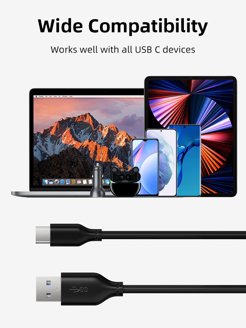 CABLETIME Bulk Fast Charge USB C to USB A 3.0 Cable Works well with all USB C devices