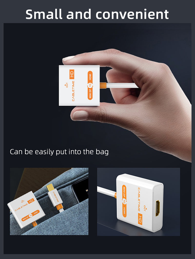 Mini DP to HDMI Adapter 1080P 60HZ 