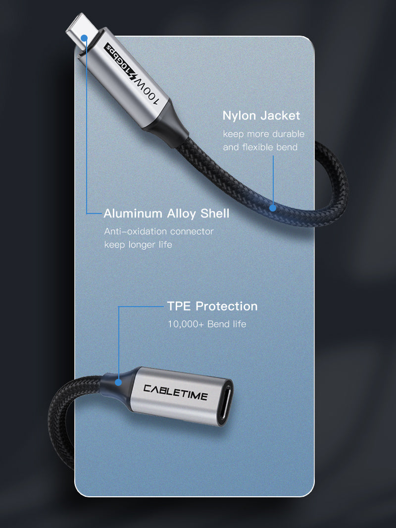 Extensión USB tipo C a USB tipo C 6ft Argom - Electrónica Japonesa