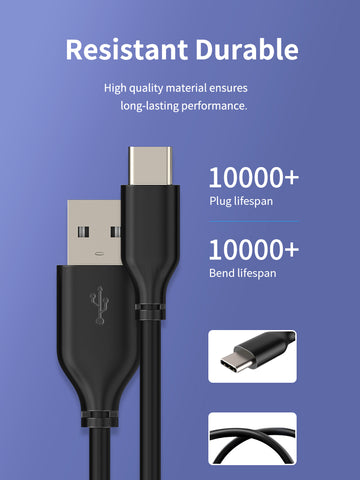 Engros USB A 2.0 til USB C 3A opladningskabel til Samsung Galaxy