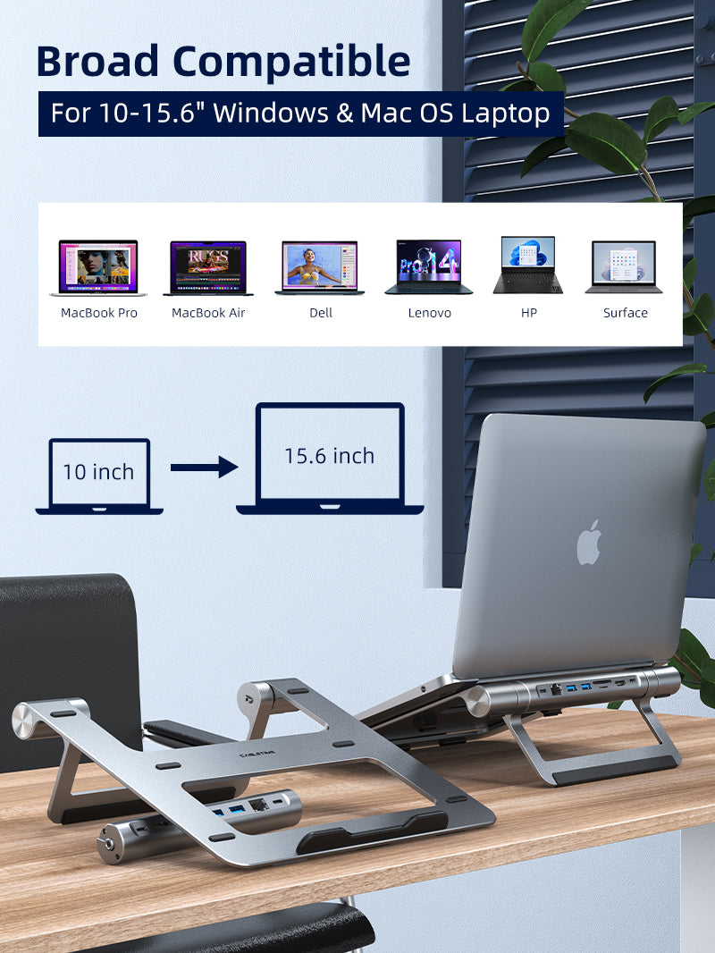 CABLETIME Laptop Docking Station Stand 8 IN 1 wide compatibility