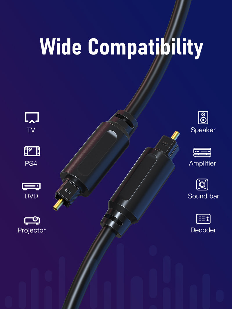 CABLETIME Digital Optical Audio Toslink Cable wide compatible