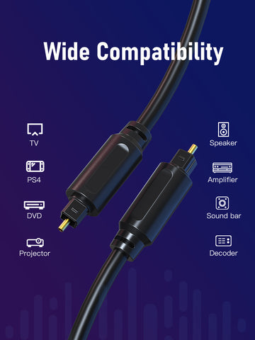 CABLETIME Digital Optical Audio Toslink Cable wide compatible