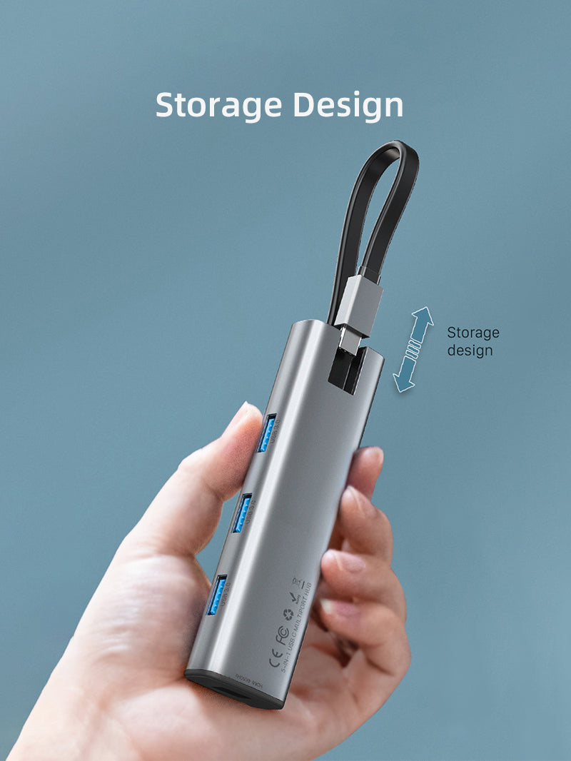 Portable Slim 4 In 1 USB 3.0 Type C Multiport Adapter