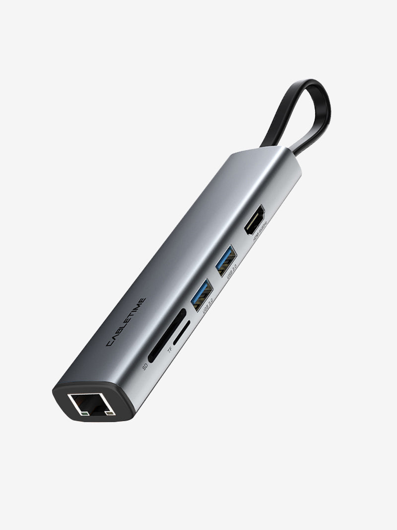 ฮับ USB C แบบ 7-in-1 ที่บางเฉียบสําหรับ Macbook Pro