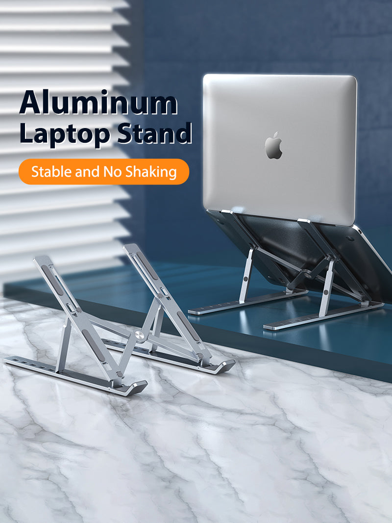 CABLETIME Portable Foldable Laptop Stand Aluminum Adjustable for Travel, stable, no shaking