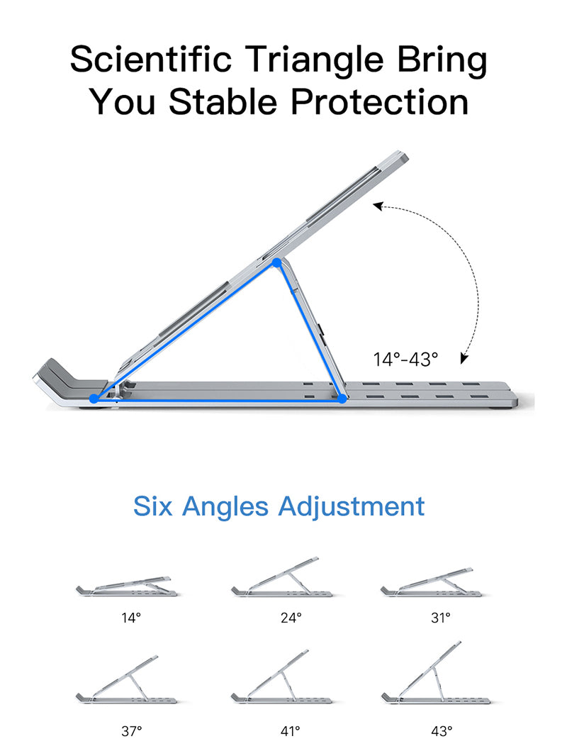 CABLETIME Portable Foldable Laptop Stand with six angle adjustement