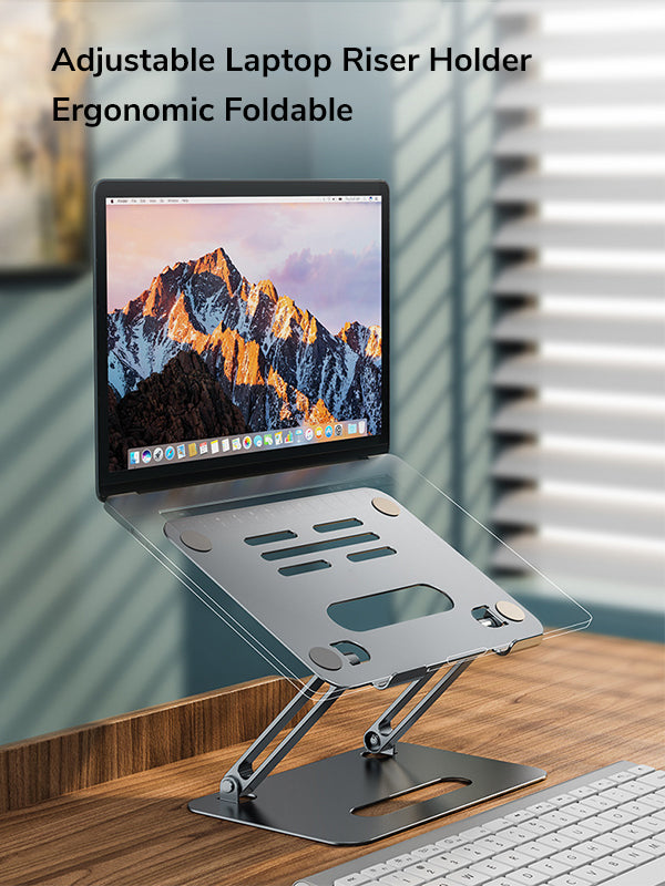 Support de refroidissement rotatif 360 pour ordinateur portable, en alliage  d'aluminium, réglable, pliable, CNC, antidérapant, pour accessoires MacBook