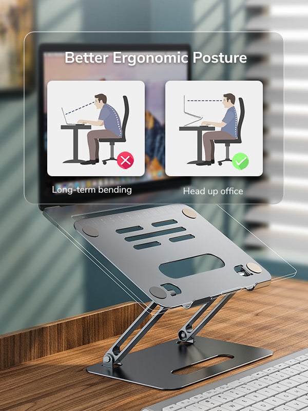 Adjustable Laptop Riser Holder Ergonomic Foldable - CABLETIME