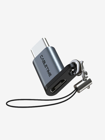 Grey CABLETIME USB-C to Micro USB 2.0 Adapter OTG