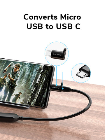 CABLETIME USB-C to Micro USB 2.0 Adapter OTG converter