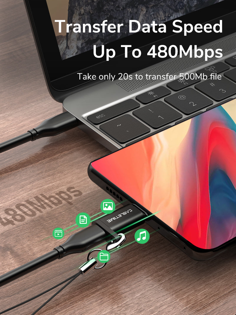 Adaptateur USB-C vers Micro USB 2.0 OTG 480Mbps Charge Rapide